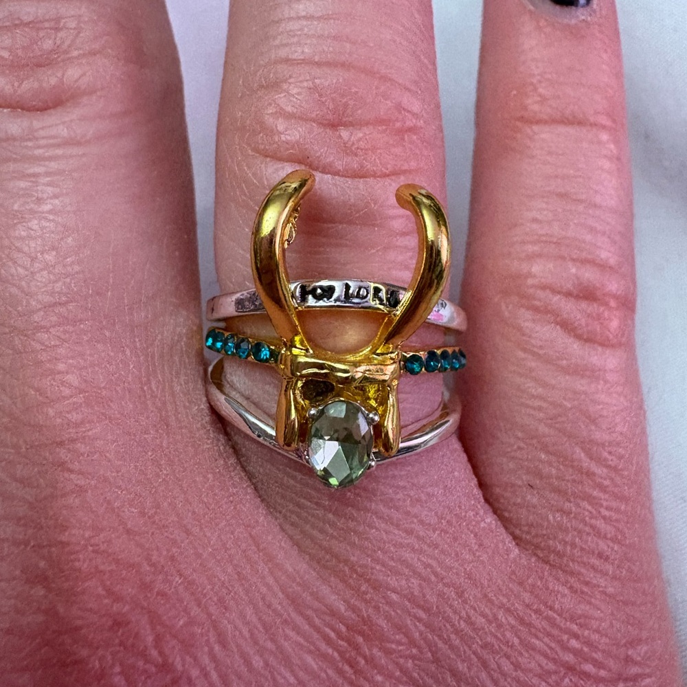 Marvel Loki silver and gold set of 3 rings